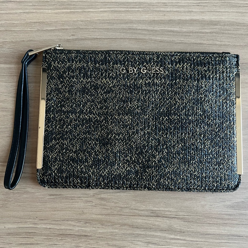 G by Guess Clutch Purse Bag Wristlet Wallet - Gold Shimmer